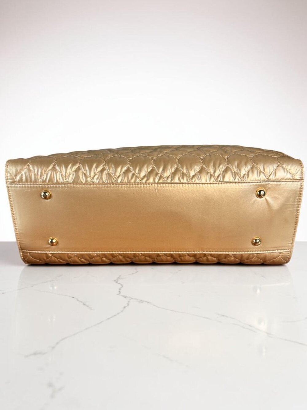 Sharif Global Generation Metallic Champagne Gold Puffer Sample Laptop Tote New - Picture 9 of 12